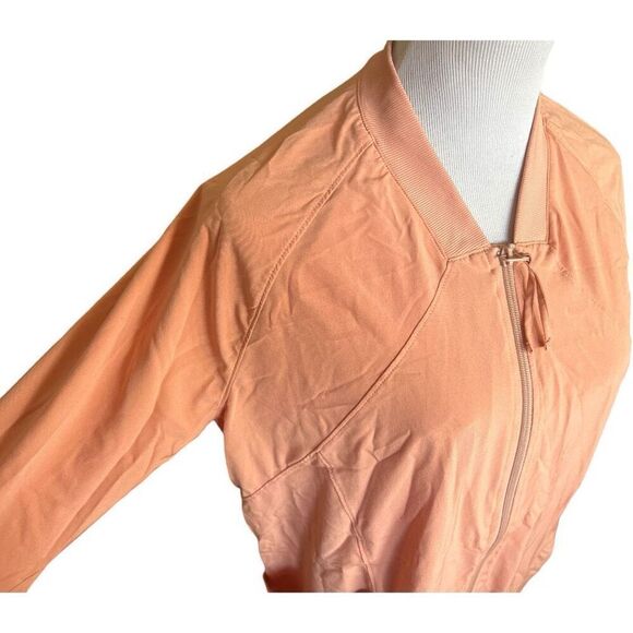 Womens Zella Zip Front Peach Athletic Active Wear Full Zip Bomber Jacket - Sz M - Picture 3 of 3